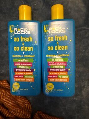 Set of 2 Rock The Locks So Fresh & So Clean Shampoo + Conditioner Blueberry Blas